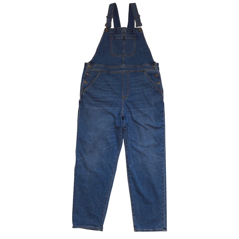 J.Crew Denim Overalls Womens XXL Blue Stretch Straight Leg Bib Dungarees